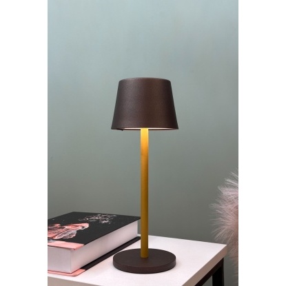 Liva Şarjlı Masa Lambası Kahverengi 3 Kademe On-Off - 17103-01-54 - Kahvemix