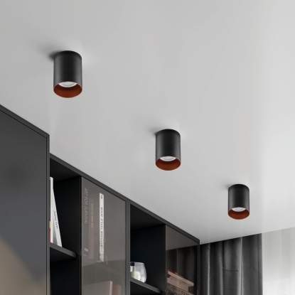 Sıva Üstü Sabit Spot - 13249-00-43 - Siyah - Oranj