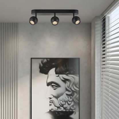 Sıva Üstü Hareketli Spot - 13300-3S-19 - Siyah