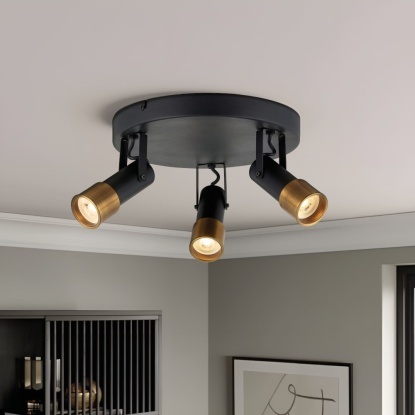 Sıva Üstü Hareketli Spot - 13332-3Y-48 - Siyah - Eskitme