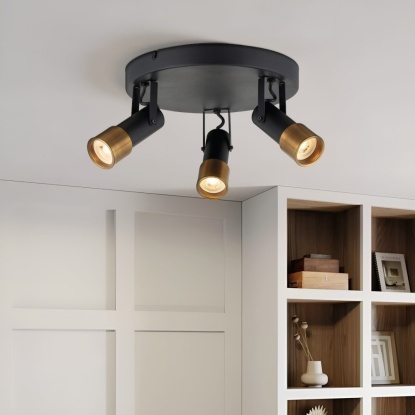 Sıva Üstü Hareketli Spot - 13332-3Y-48 - Siyah - Eskitme