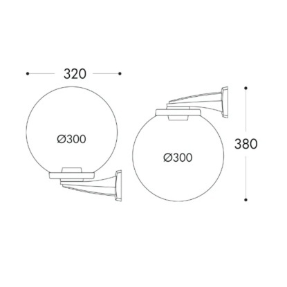 Fumagalli Nardo G300 Opal Bahçe Duvar Aplik E27 - G31.240.000.Aye27 - Siyah