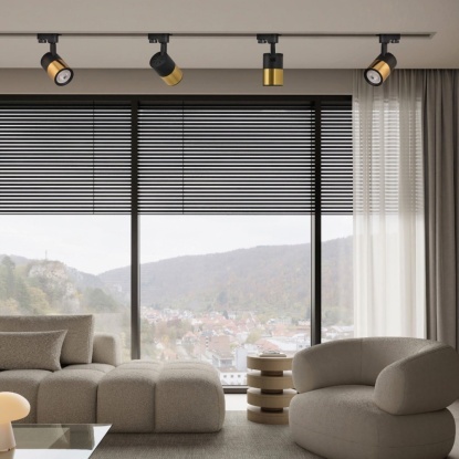 Monofaze Soketli Ray Spot - 14326-01-51 - Siyah - Gold