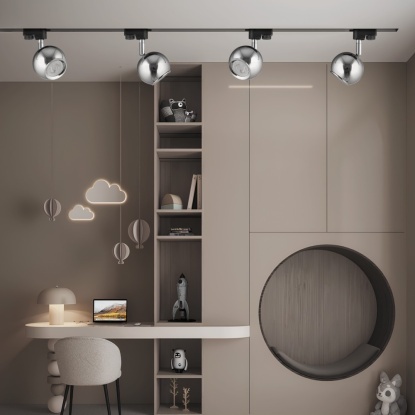 Monofaze Soketli Ray Spot - 14300-01-02 - Krom