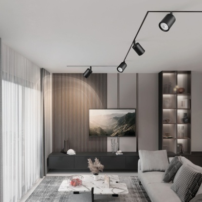 Monofaze Soketli Ray Spot - 14338-01-19 - Siyah