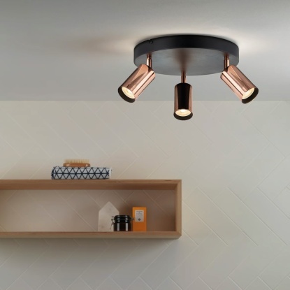 Sıva Üstü Hareketli Spot - 13328-3Y-50 - Siyah - Rose Gold