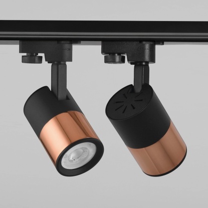 Monofaze Soketli Ray Spot - 14326-01-50 - Siyah - Rose Gold