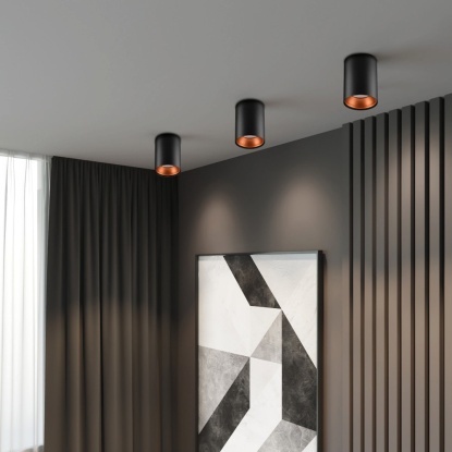 Sıva Üstü Sabit Spot - 13238-08-43 - Siyah - Oranj