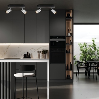 Sıva Üstü Hareketli Spot - 13328-2S-53 - Siyah - Krom