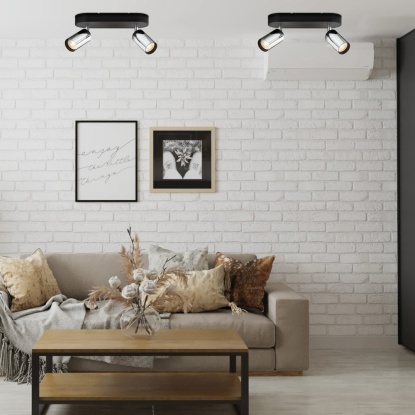 Sıva Üstü Hareketli Spot - 13328-2S-53 - Siyah - Krom