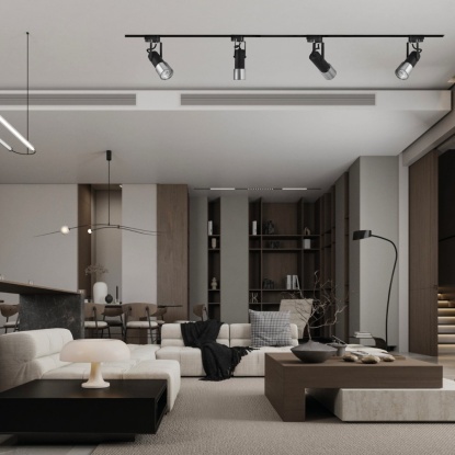 Monofaze Soketli Ray Spot - 14332-01-53 - Siyah - Krom